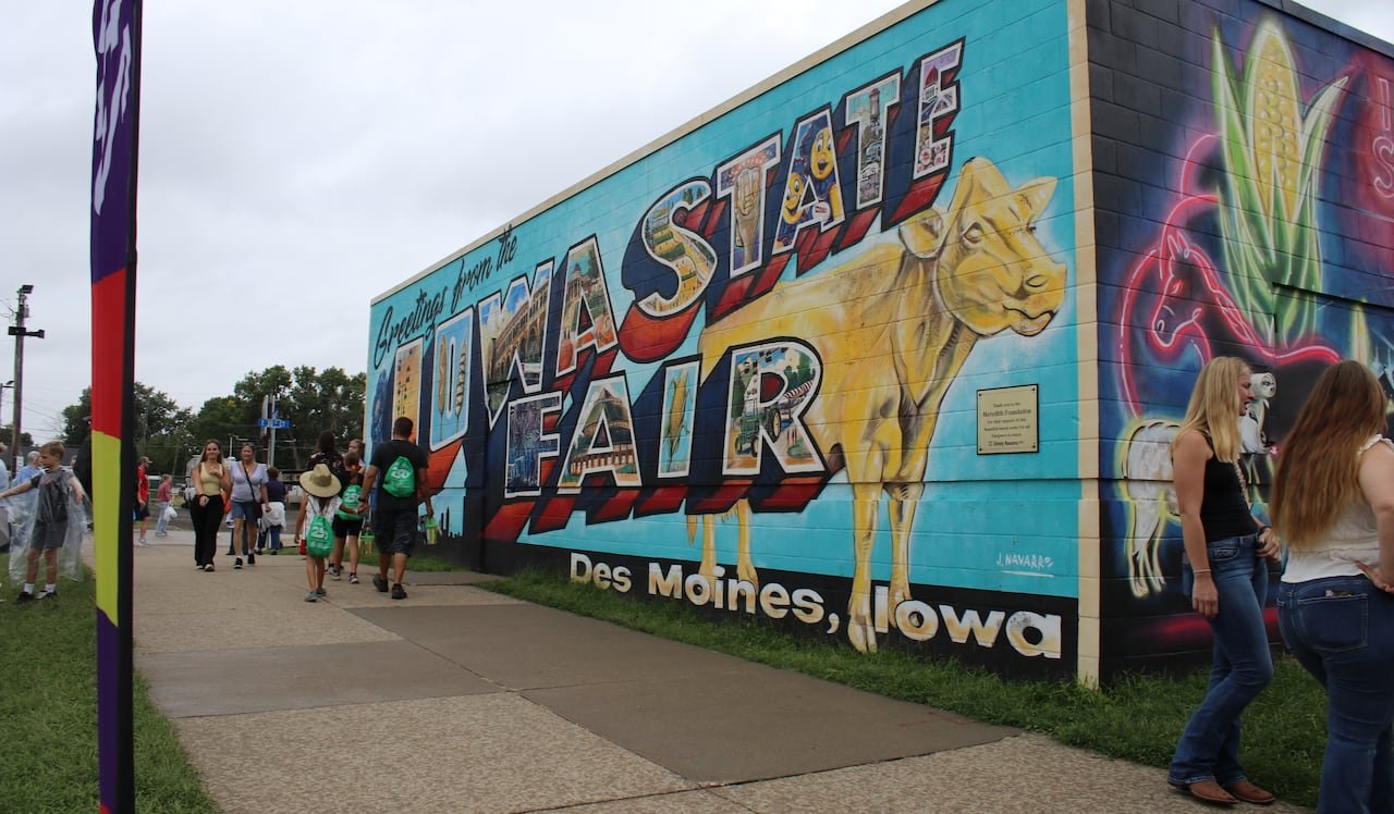 A colourful mural on the side of a building.