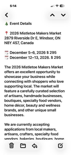 default-1606 A scam email sent to vendors of Windsor's Mistletoe Market.